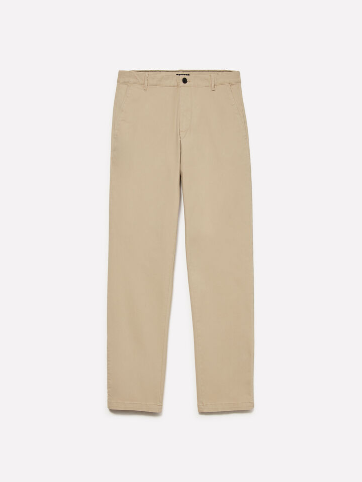 Cream white chinos - men's chino trousers - Beige | Sisley image number 1